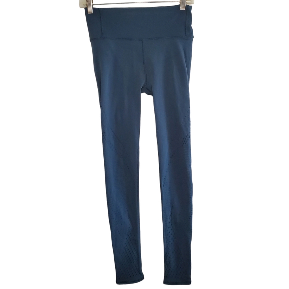 Lululemon Athletica Navy Blue Fishnet Leggings